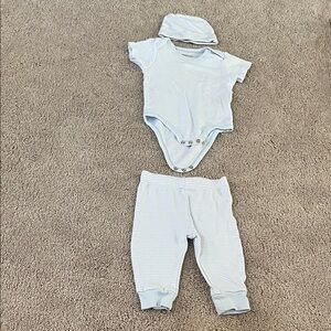 Baby Blue Striped Kids Matching Set